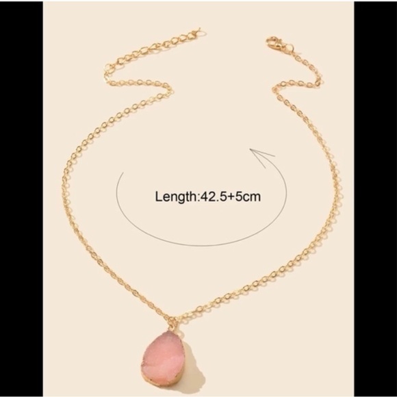 14k gold filled pink resin Necklace - Picture 2 of 2